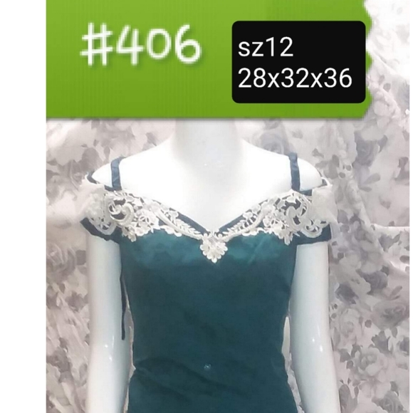 Size 12 vintage green Prom dress - Picture 2 of 2